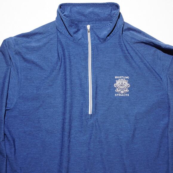 Straight Down Whistling Straits Blue Quarter Zip Technical Golf Top Size L - Picture 2 of 12